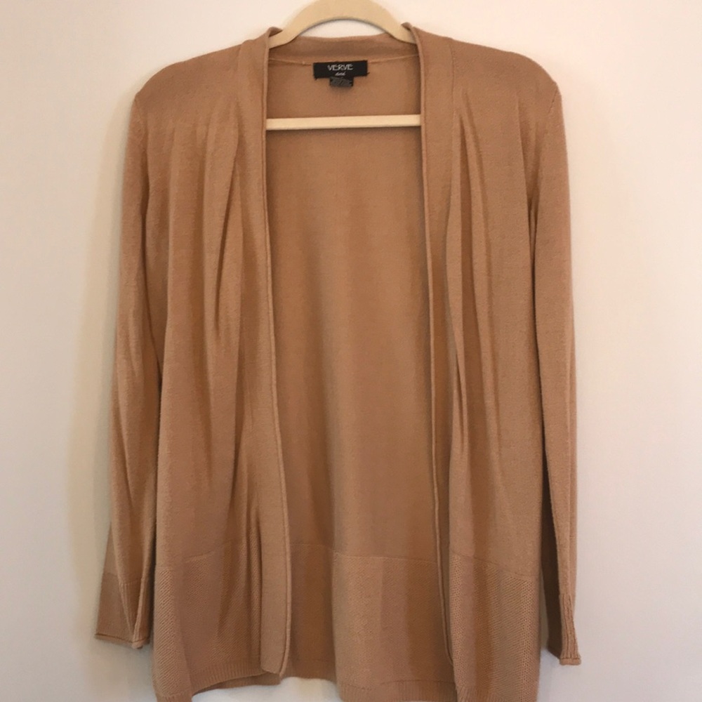 Taupe open cardigan